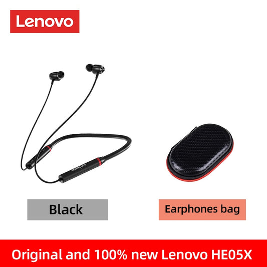 Lenovo HE05X Bluetooth Waterproof Earplugs HIFI Sound Magnetic Neckband Headset Sports Headphone