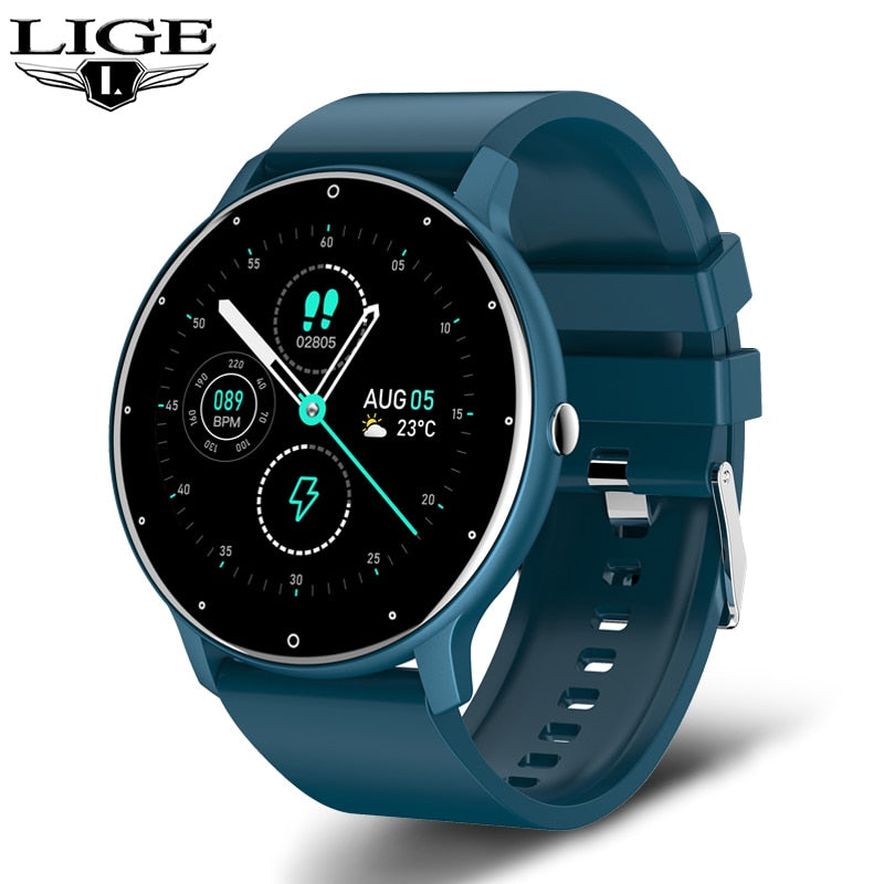 LIGE Nuevo Reloj Inteligente Hombres Deportes Fitness Tracker Full Touch  IP67 Waterproof Smartwatch