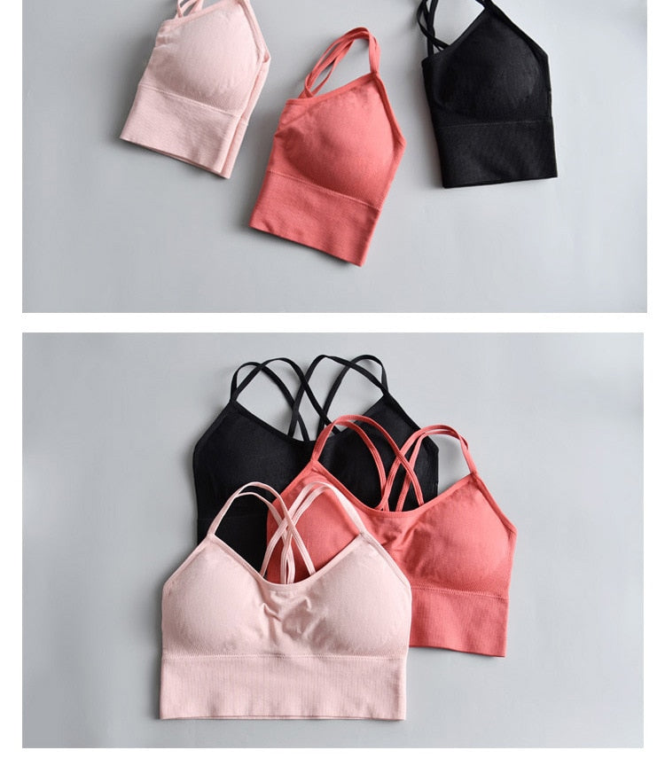 RQYYD Mesh Open Back Plus Size Sports Bras for Women Racerback Padded Yoga  Crop Tank Top Pink XXL